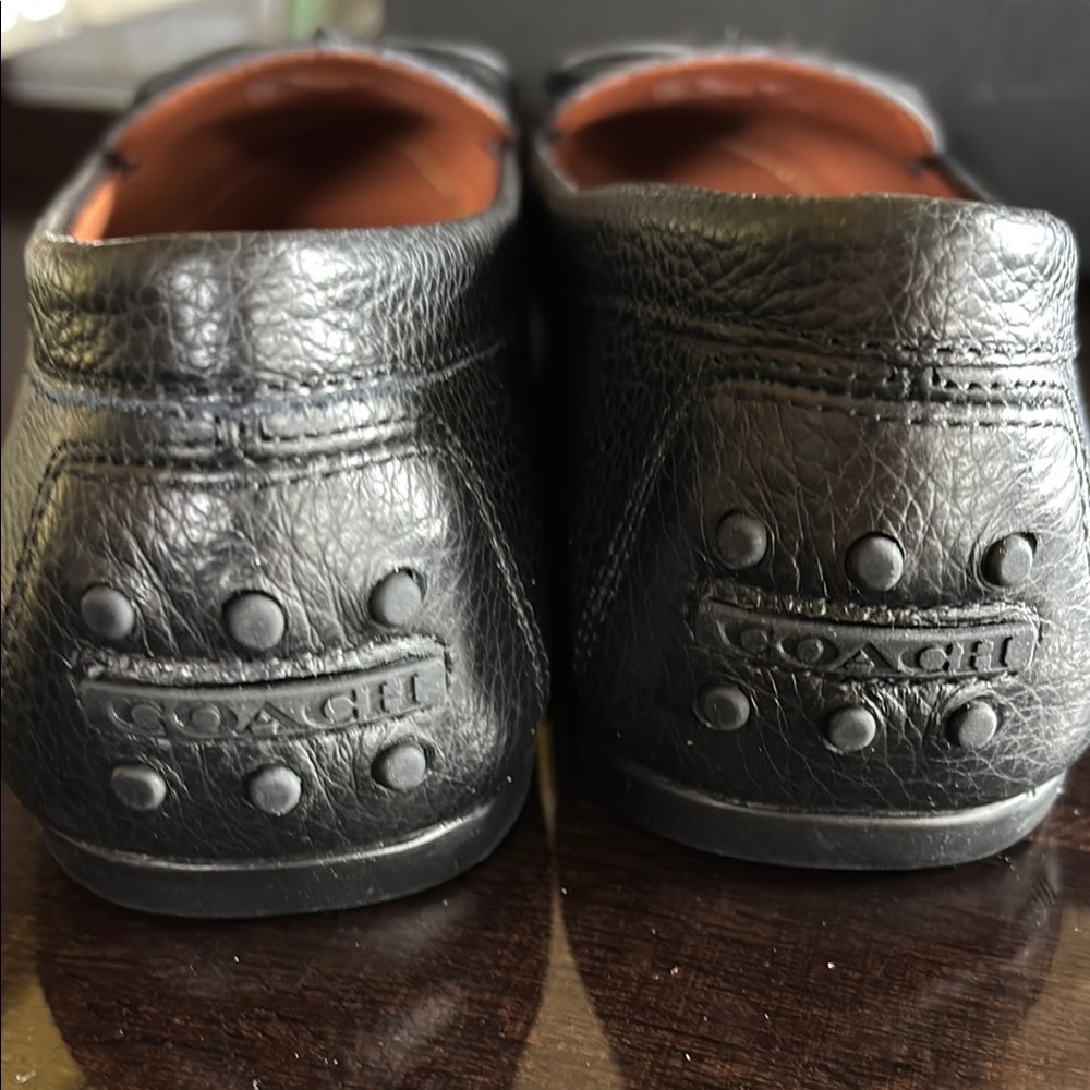 Coach Black and Silver Tassel Loafers - Picture 4 of 7